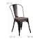 Flash Furniture Black-Antique Gold Metal Stackable Chair with Wood Seat, PK4 4-CH-31230-BQ-WD-GG - alternate 7